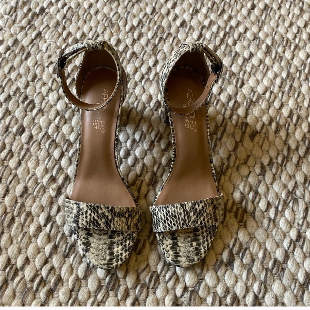 Aerosole snakeskin heels.